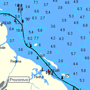 Карта Глубин Рыбинского Водохранилища - Лоция, Для GPS Навигаторов.