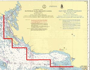 Финский залив - подродная карта глубин