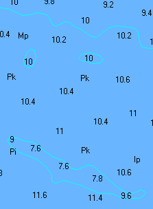 Финский залив - карта глубин вид в MapSource